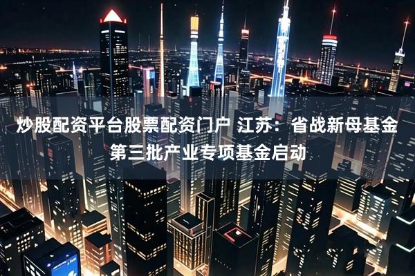 炒股配资平台股票配资门户 江苏：省战新母基金第三批产业专项基金启动